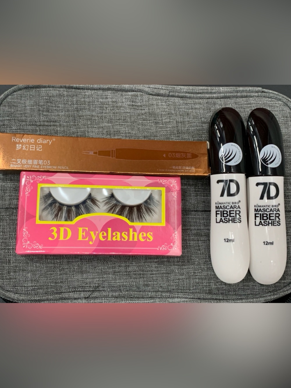 3D Eyelashes + Mascara Fiber Lashes Set in Black